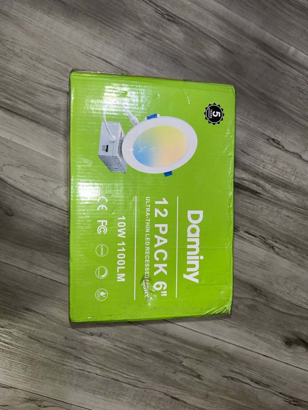 12 Pack 6 Inch LED Recessed Lighting with Junction Box,5Cct,Ultra-Thin Recessed